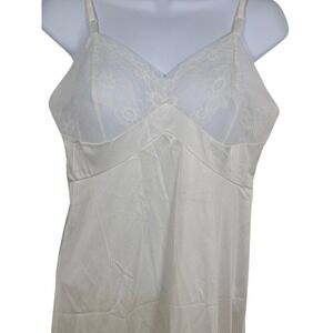 Vintage Vanity Fair Babydoll Slip Dress 36 Adjustable Straps White USA Made Y2K